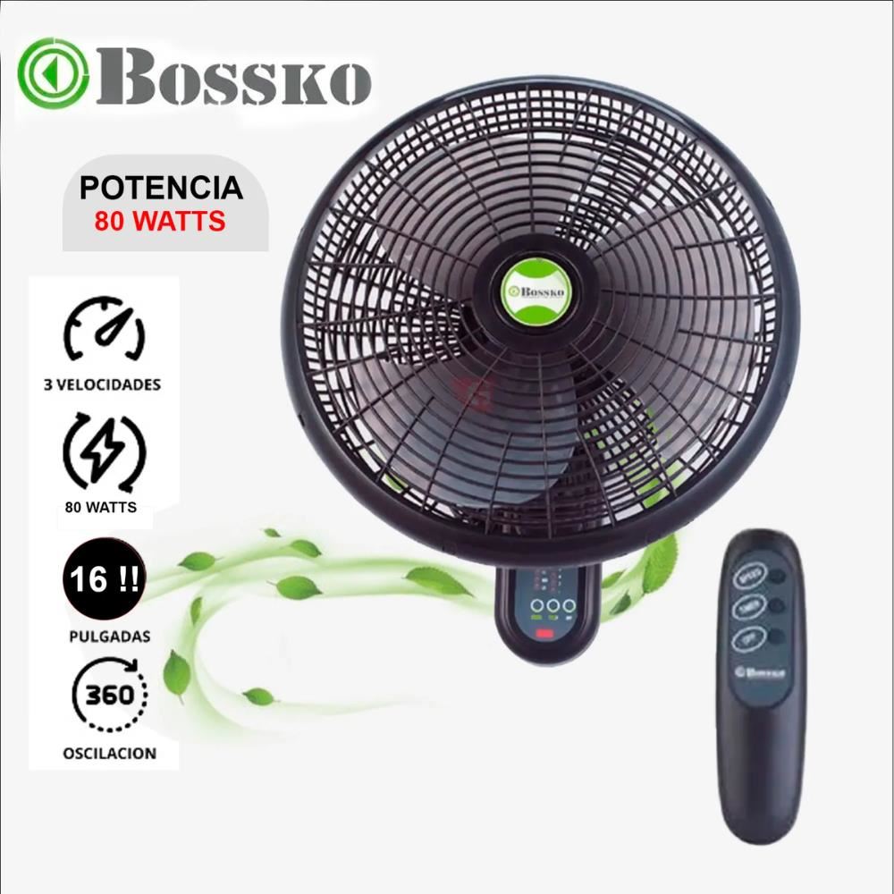 Ventilador De Pared Bossko BK-8210PD con control remoto